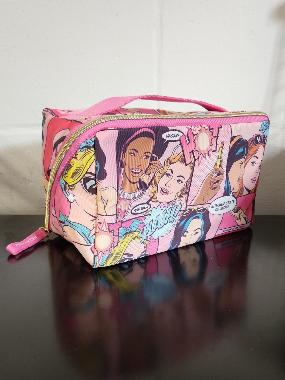 Estee-Lauder Comic-Print Women’s Cosmetic Bag With 2 Compartments